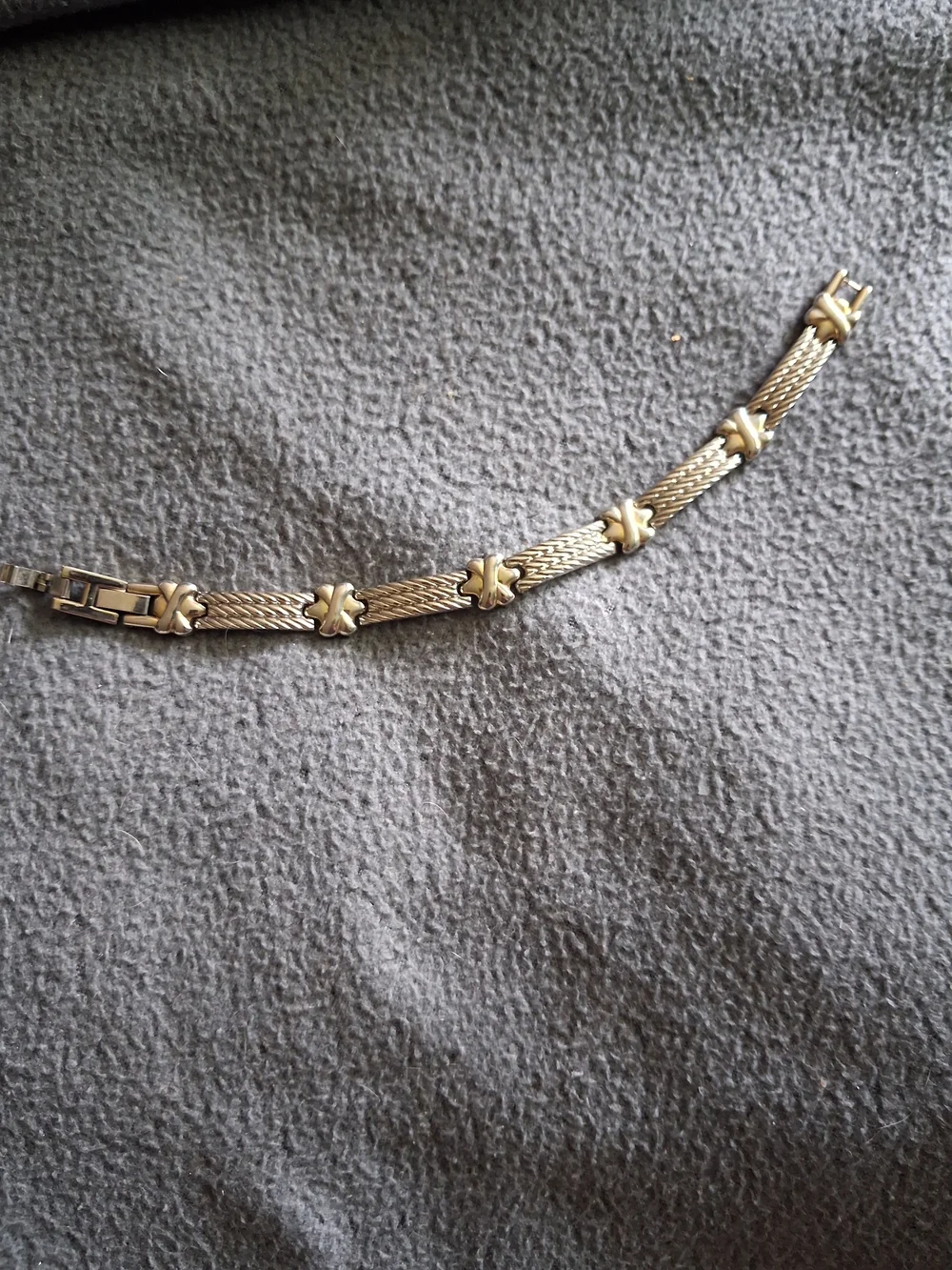 Silver Tone Braided Link Bracelet